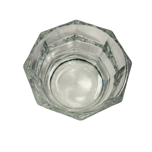 VINTAGE INDIANA GLASS OCTOGON CANDY BOWL DISH with LID - CLEAR GLASS - 5" TALL - Picture 2 of 9